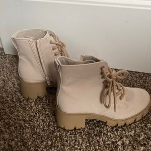 Womens target combat tan booties